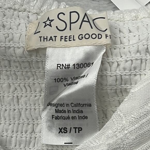 NWT L*Space Farryn‎ Top White Puffy Smocked Crop Top - Picture 7 of 16